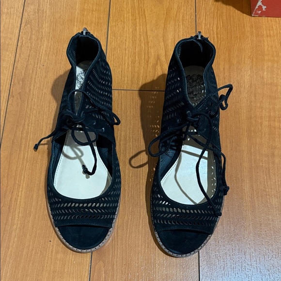 Black Lace-Up Women's Sandals - Picture 1 of 5